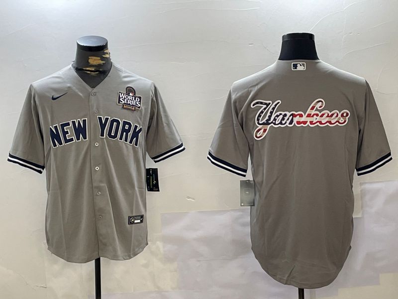 Men New York Yankees Blank Grey Game 2024 Nike MLB Jersey style 102728